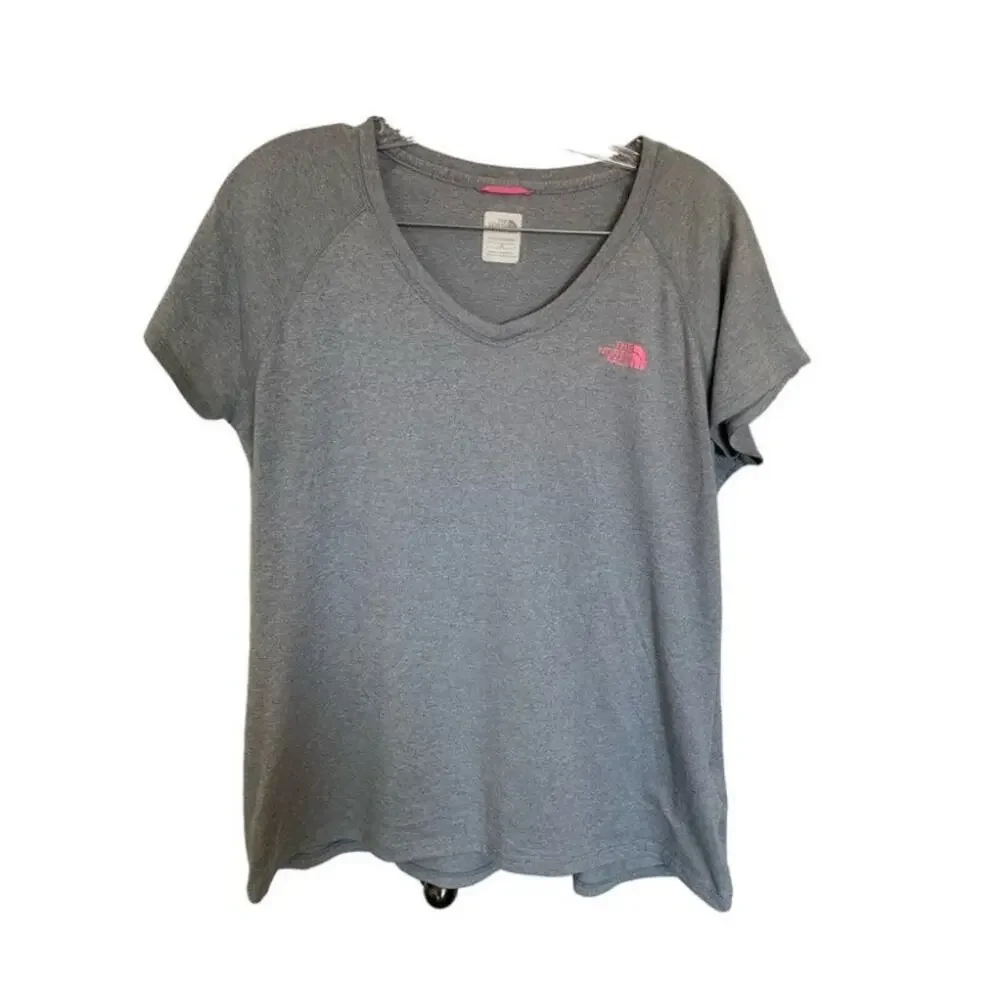 The North Face v neck cap sleeve t shirt size large women's gray - Picture 5 of 6